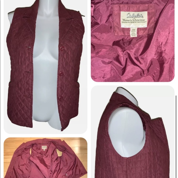 Cabelas Women’s, Burgundy, Quilted,Button Up, Vest, Size Medium - Picture 12 of 12